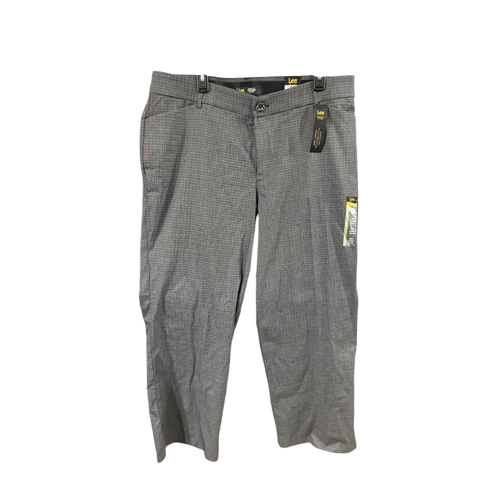 Lee Plus Flex Motion Regular Fit Trouser Pants Grey Black Mid Rise 20W Petite